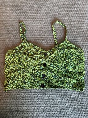 Women’s Neon Green Spotted Crop Top